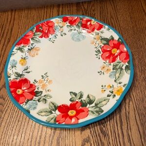 Pioneer Woman Vintage Floral Teal Replacement Stoneware Dinner Plate 10 1/2"